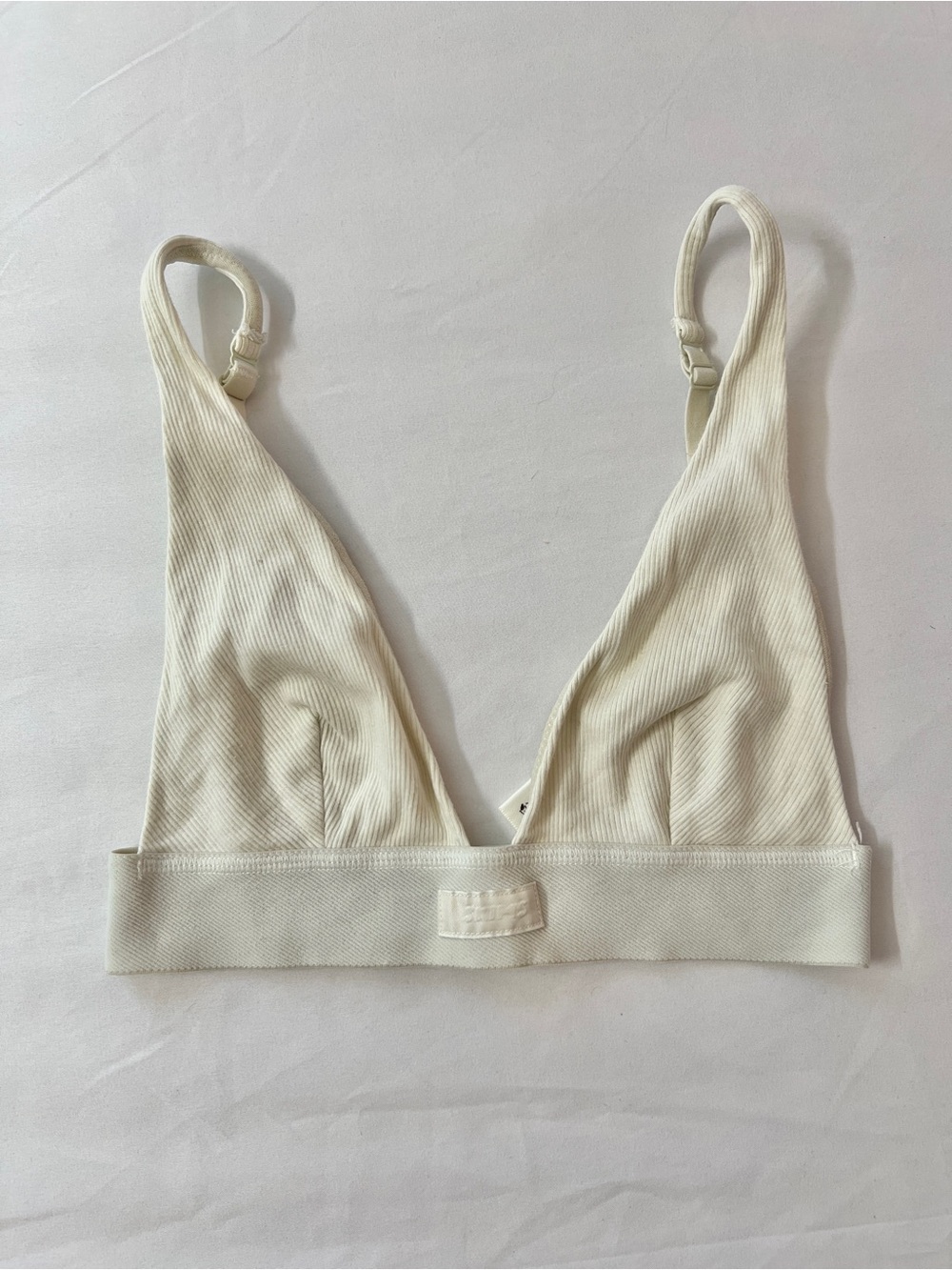SKIMS Cotton Rib Ribbed Triangle Bralette Bra